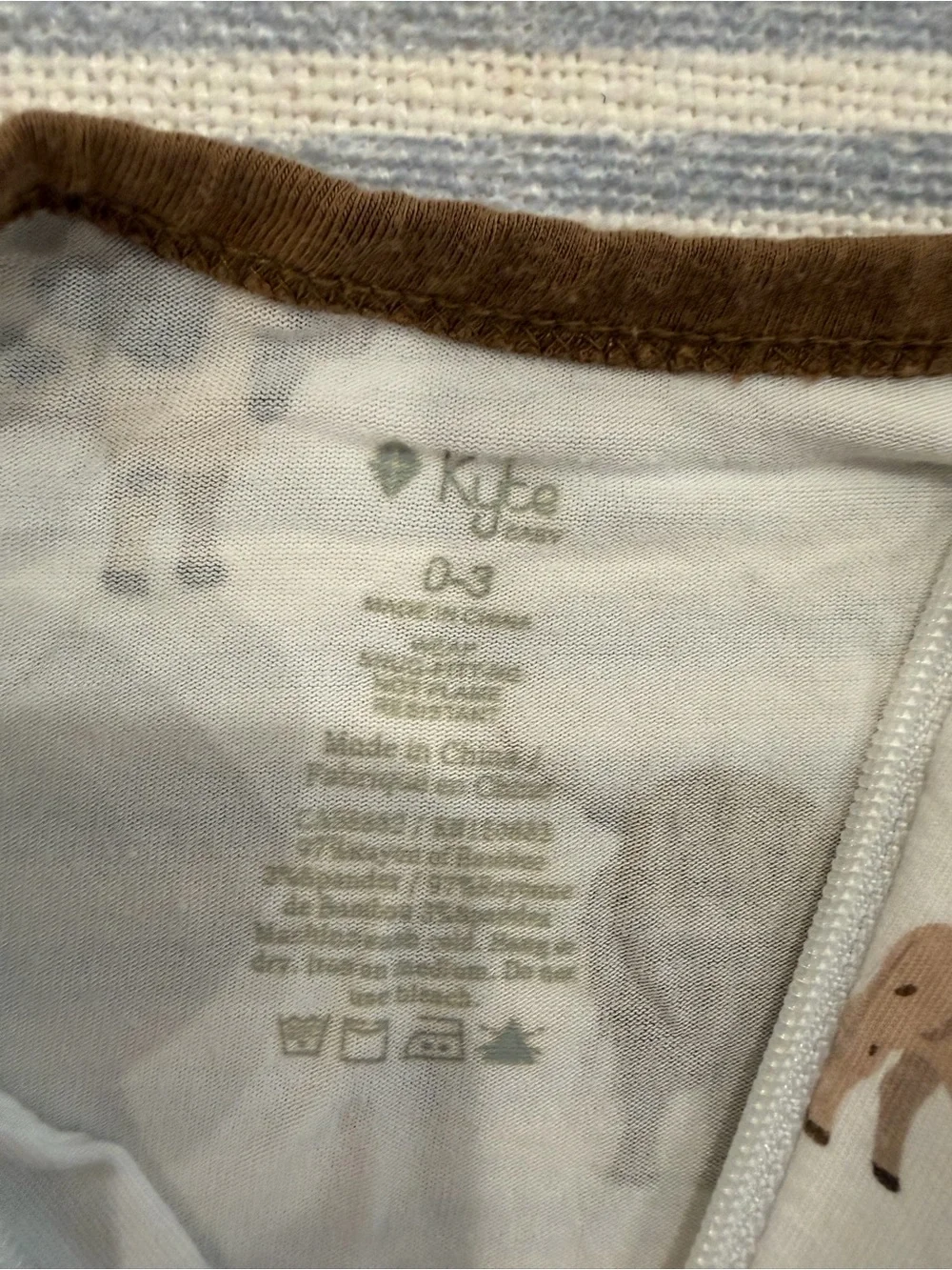 Kyte Baby Zipper PJs, Cow Print, Size 0-3 months